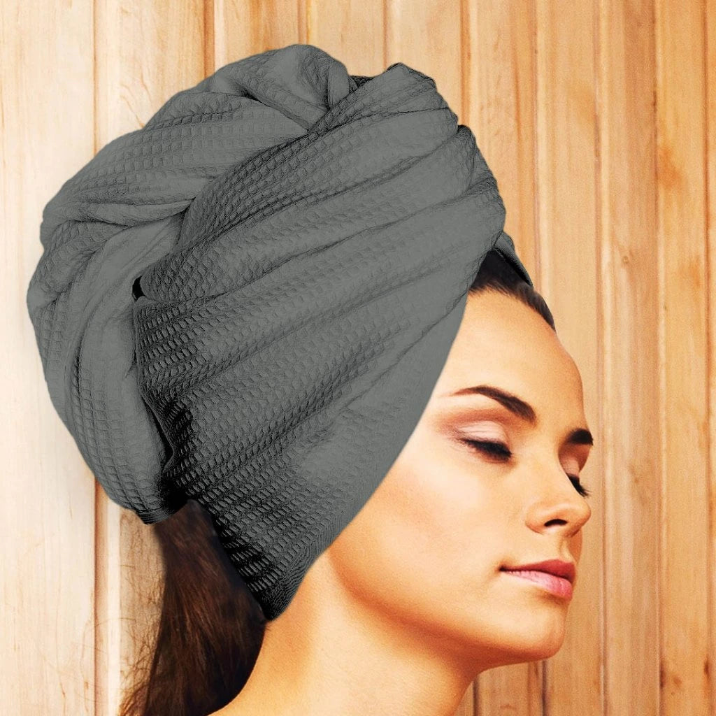 Vlasový turban z bavlny – turban na vlasy (grafitová)
