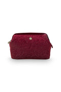 Große Kosmetiktasche aus Samt – Velvet Quilted Days – Pip Studio (rot)