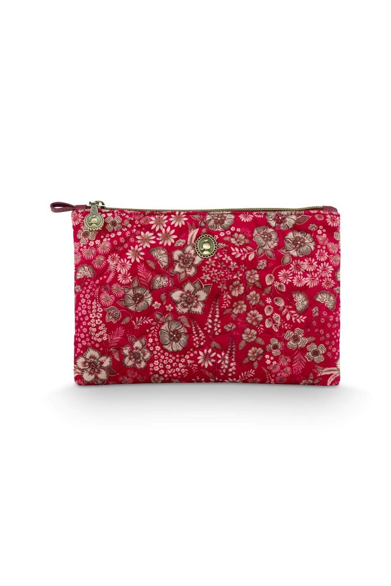 Sametové kosmetické pouzdro – Charly Quilted Daisy Dreams – Pip Studio (červená)
