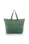 Sametová prošívaná taška – Tilda Tote Bag Large Quilted Daisy Dreams – Pip Studio (zelená)