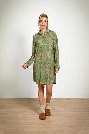 Dámské domácí šaty Daaltje – Jabali Green - Pip Studio