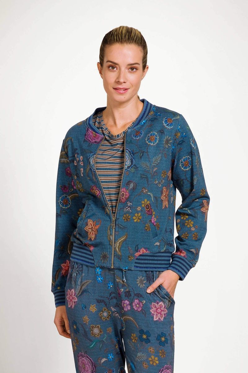Damen-Bomberjacke Nicos – Coco Flower Blue
