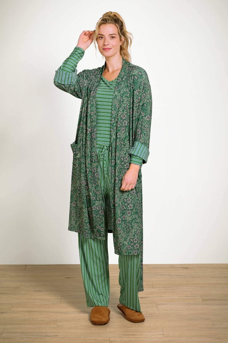 Dlouhé kalhoty Belin – Kente Stripe Green - Pip Studio