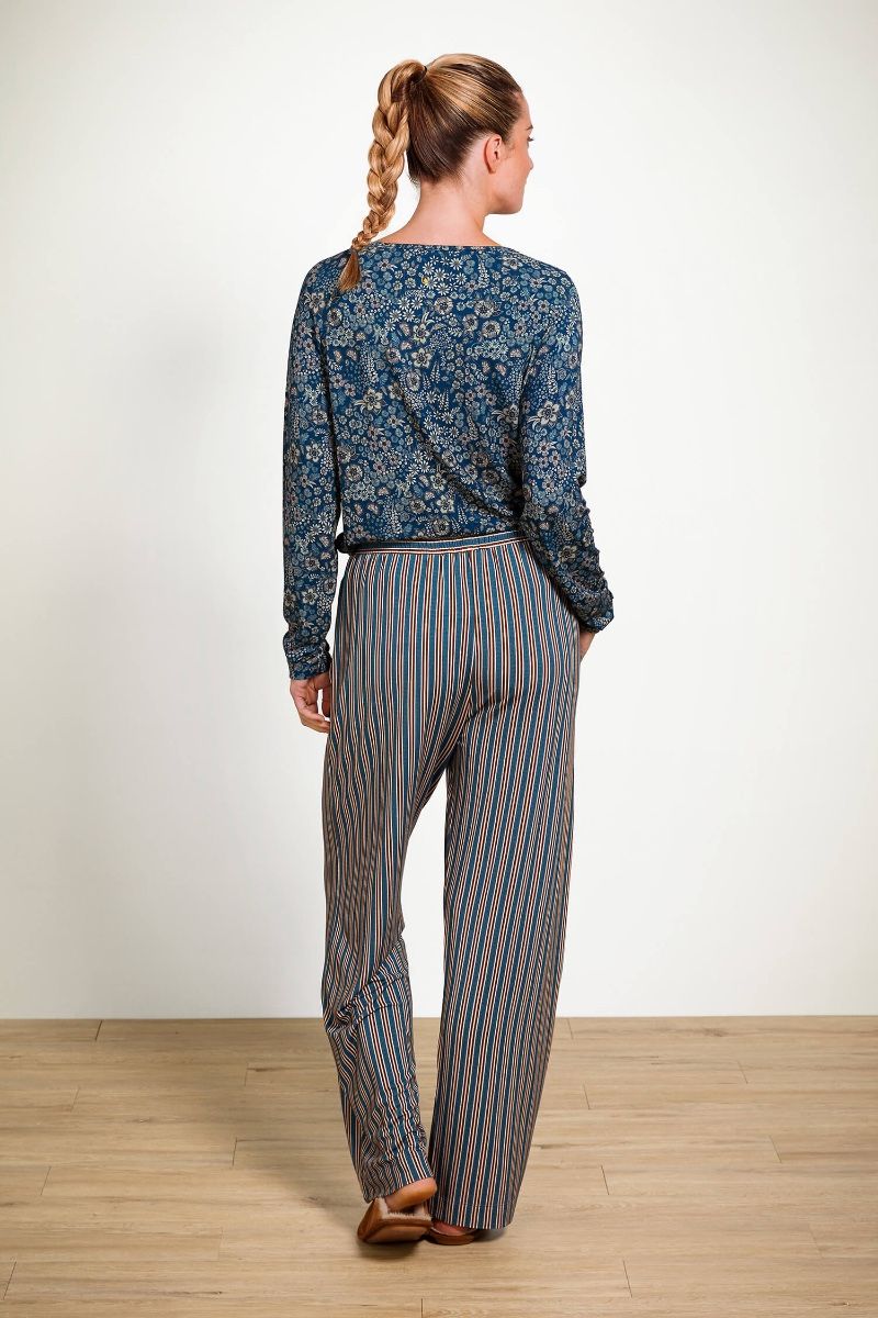 Dlouhé kalhoty Belin – Kente Stripe Blue - Pip Studio