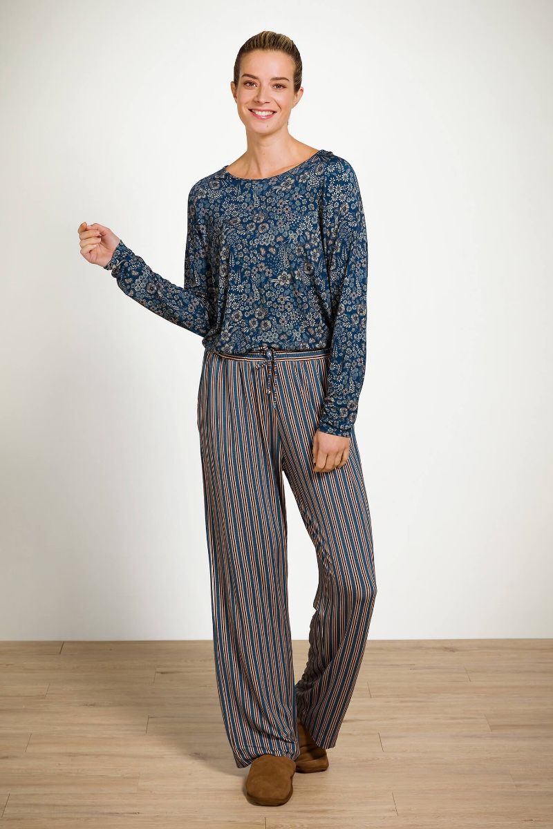 Dlouhé kalhoty Belin – Kente Stripe Blue - Pip Studio