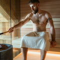 Pánský saunový kilt – zavinovací ručník z bavlny - natur