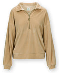 Candy Sweatshirt – Samt, einfarbig Sand