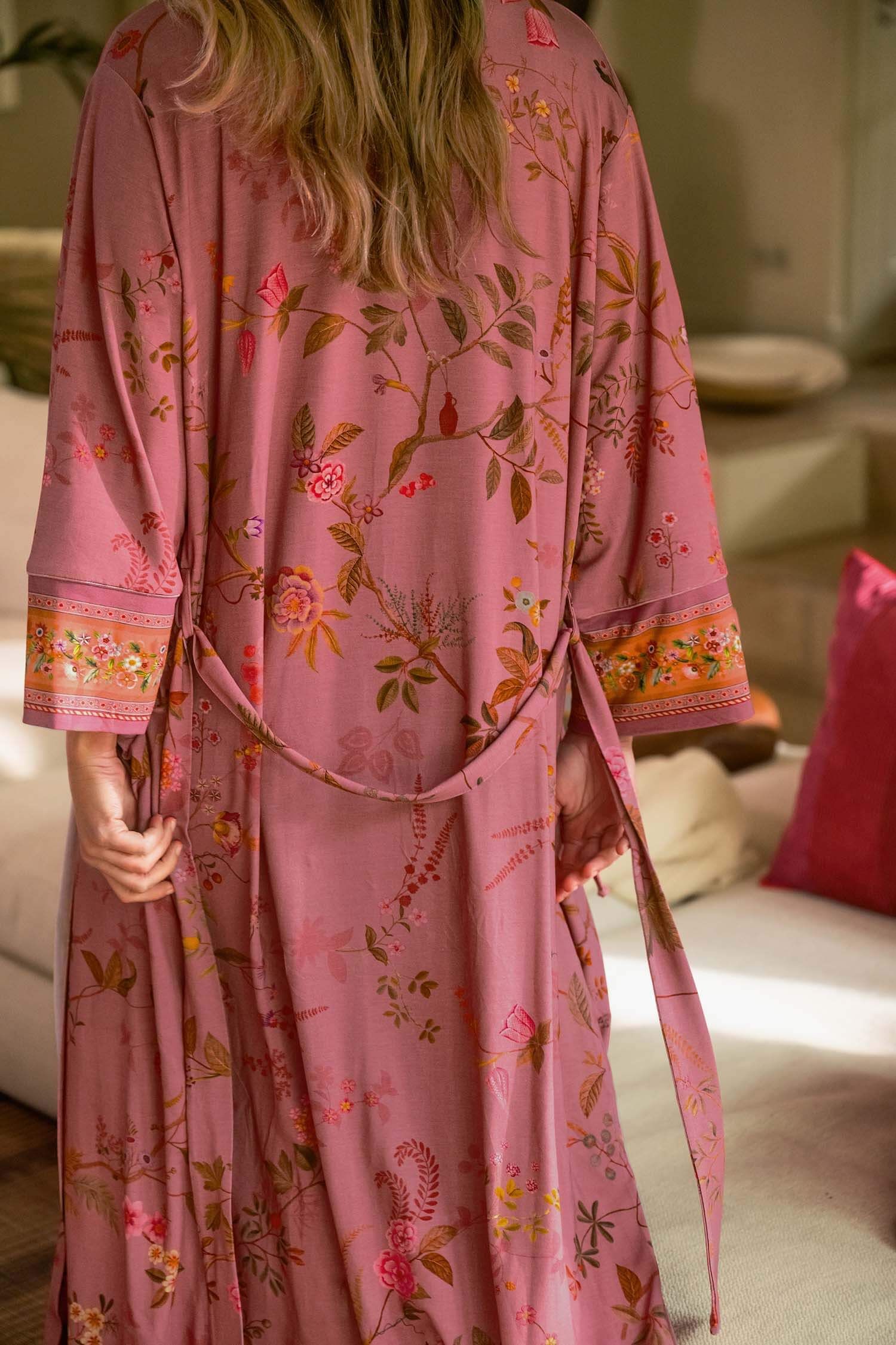 Noa Kimono Bodhi Flower dark pink