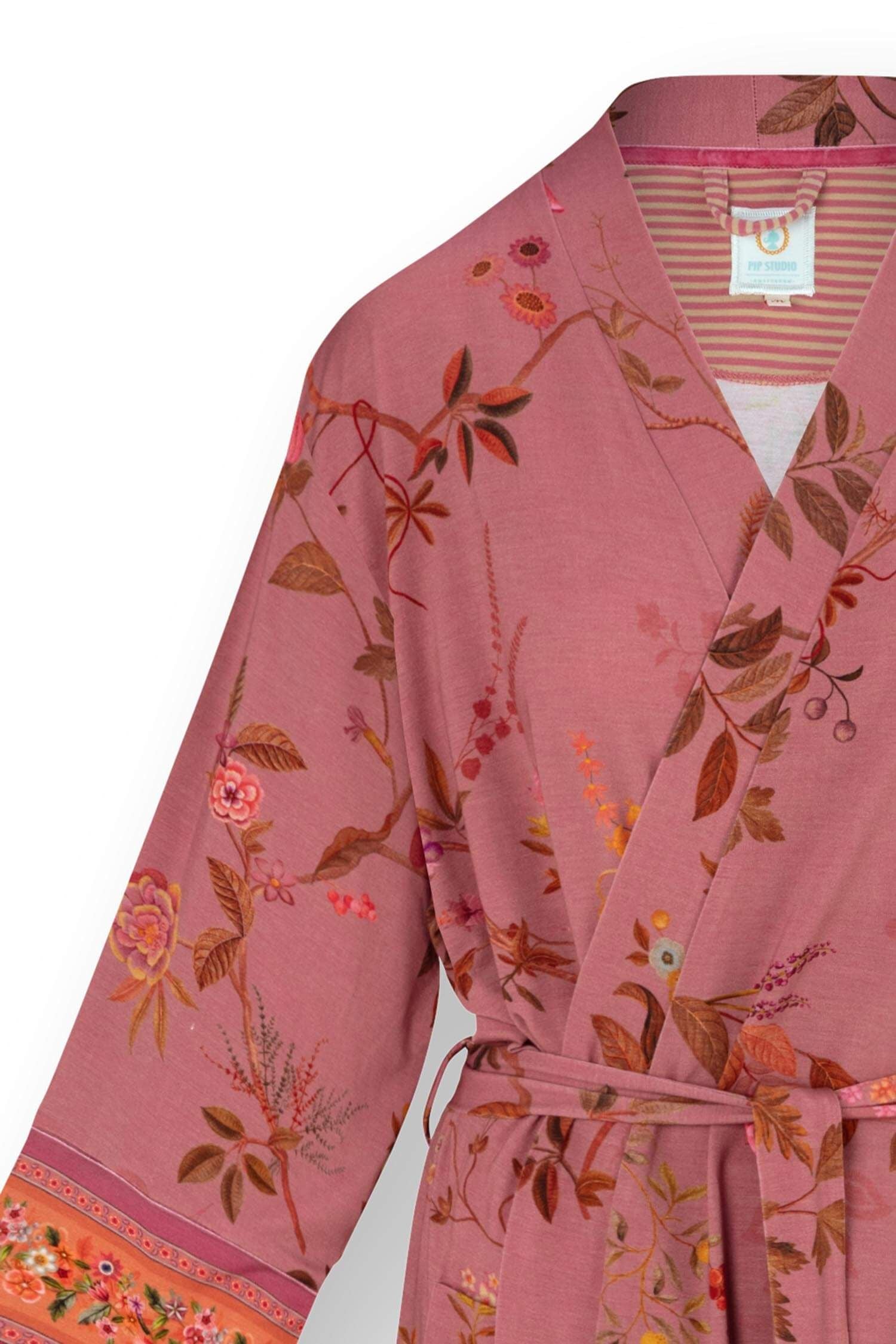 Kimono Noa Bodhi Flower Dark Pink - Pip Studio