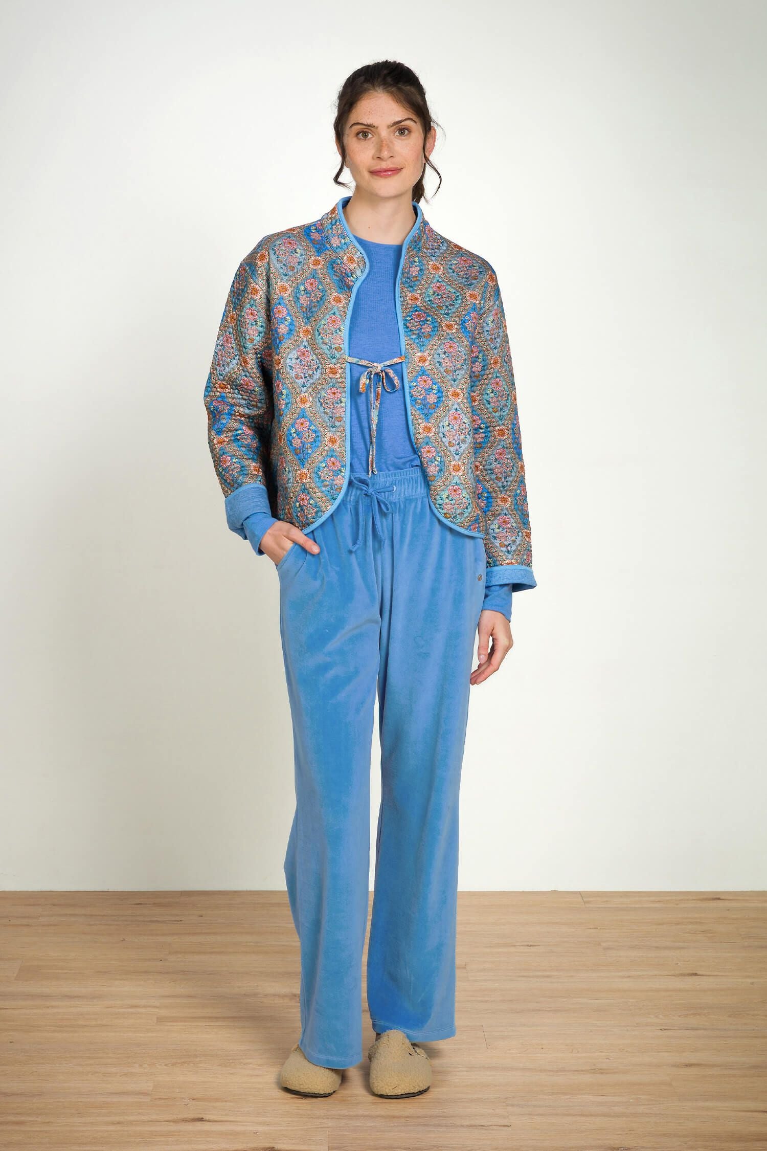 Dlouhé sametové kalhoty Britta Blue - Pip Studio
