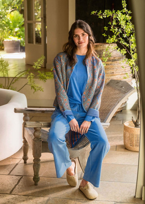 Dlouhé sametové kalhoty Britta Blue - Pip Studio
