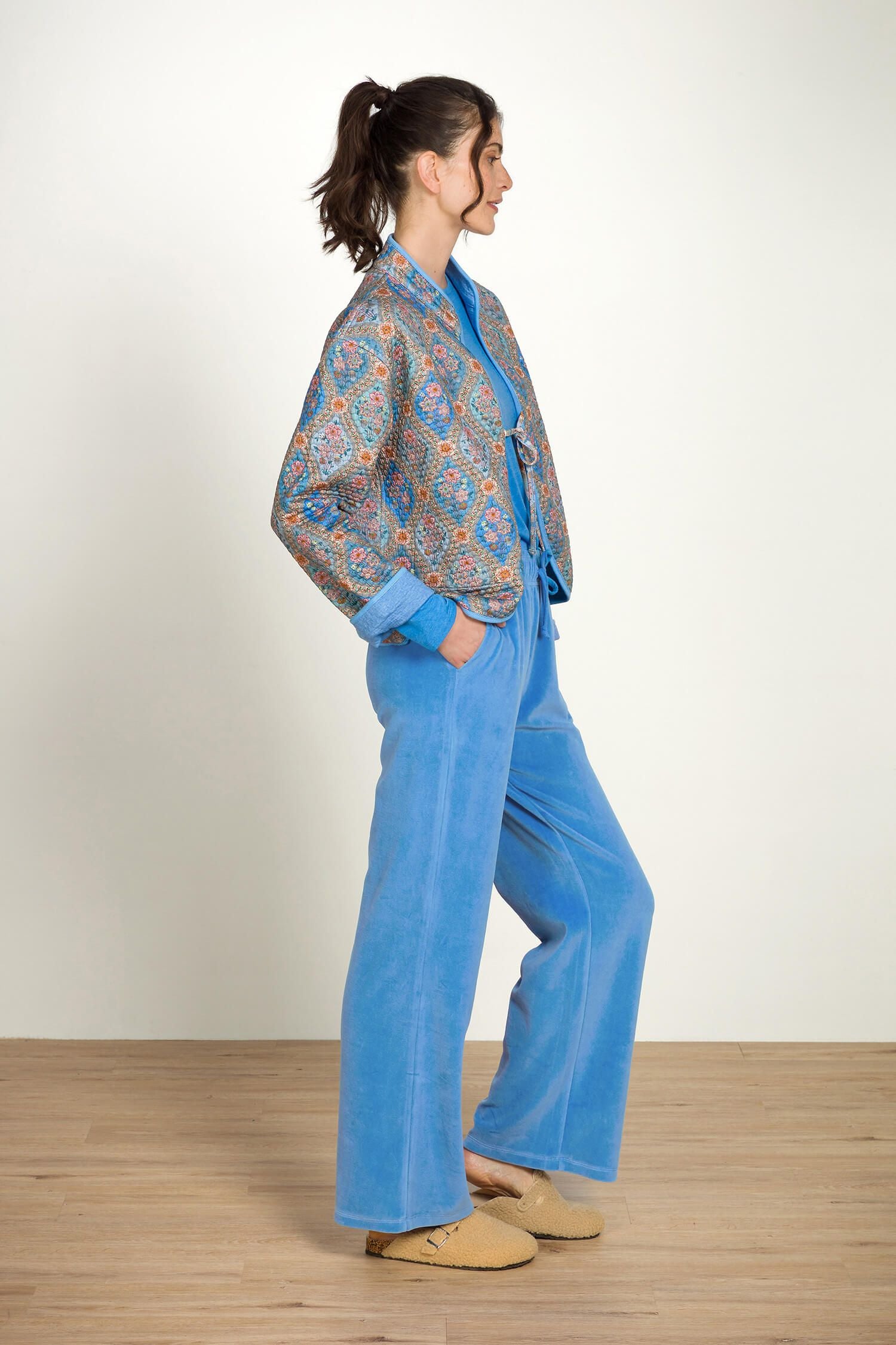 Dlouhé sametové kalhoty Britta Blue - Pip Studio
