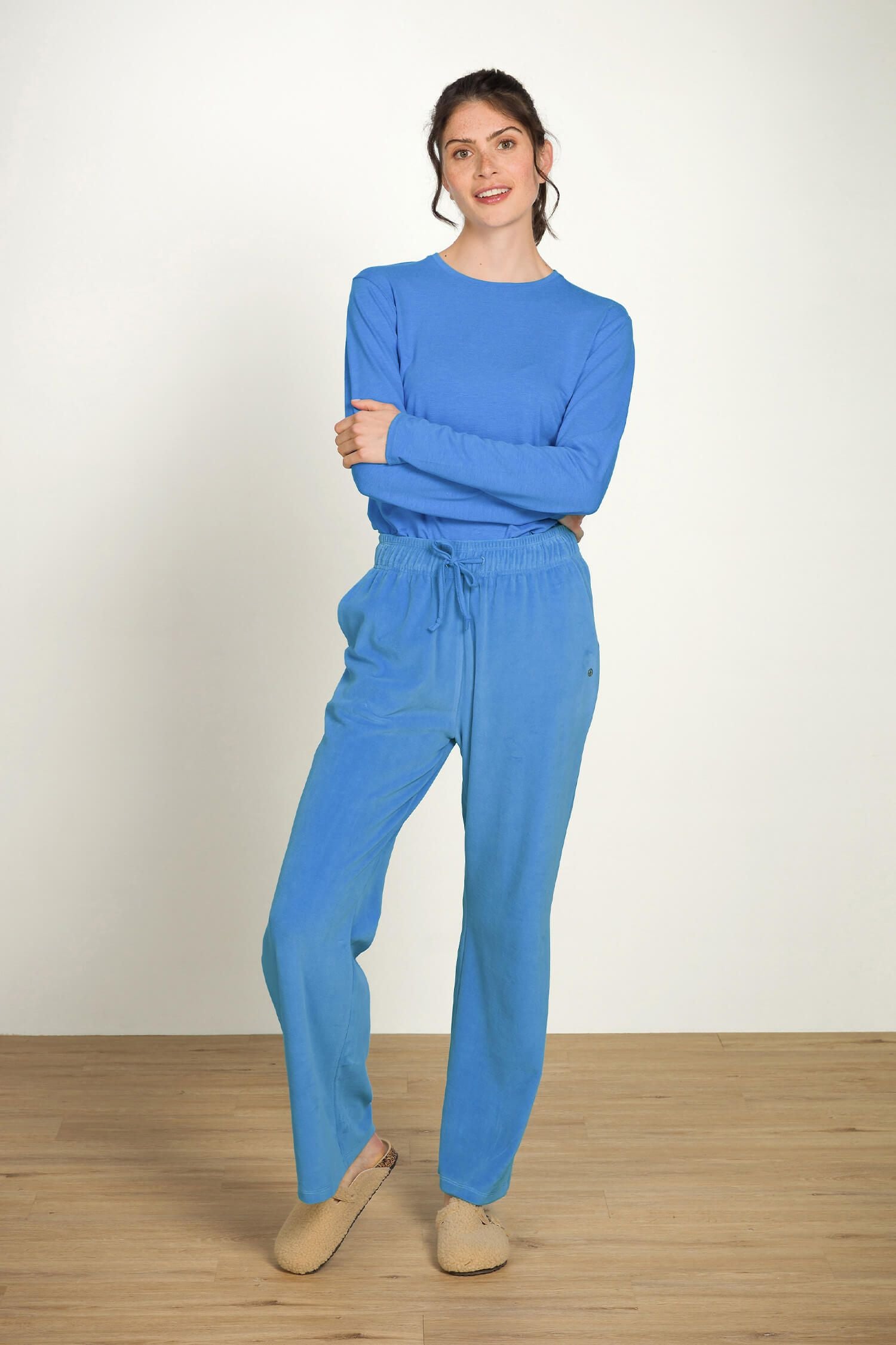 Dlouhé sametové kalhoty Britta Blue - Pip Studio