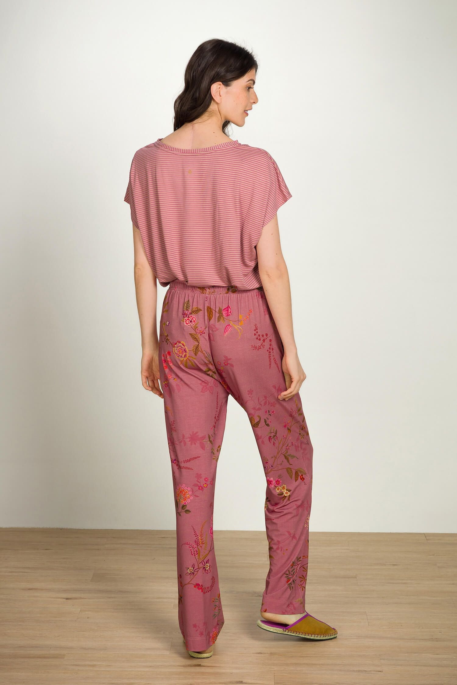 Belin Bodhi Flower lange Hose dunkelrosa