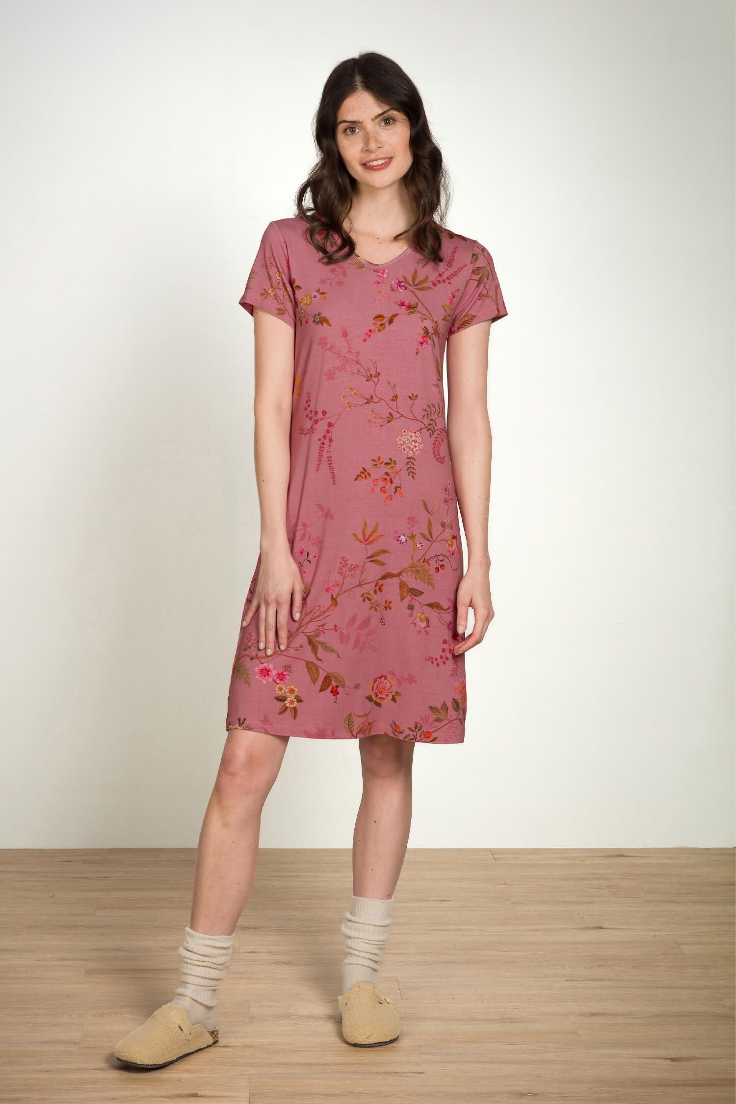 Noční košile Djoy Bodhi Flower Dark Pink - Pip Studio