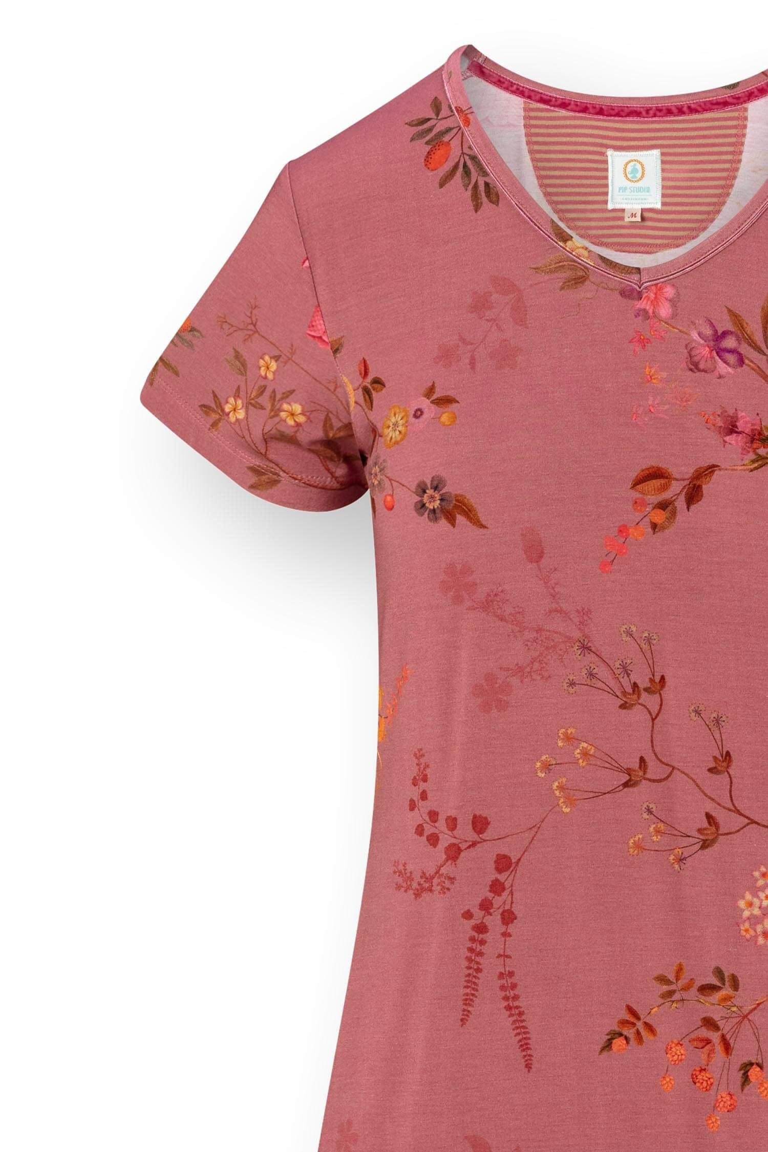 Noční košile Djoy Bodhi Flower Dark Pink - Pip Studio