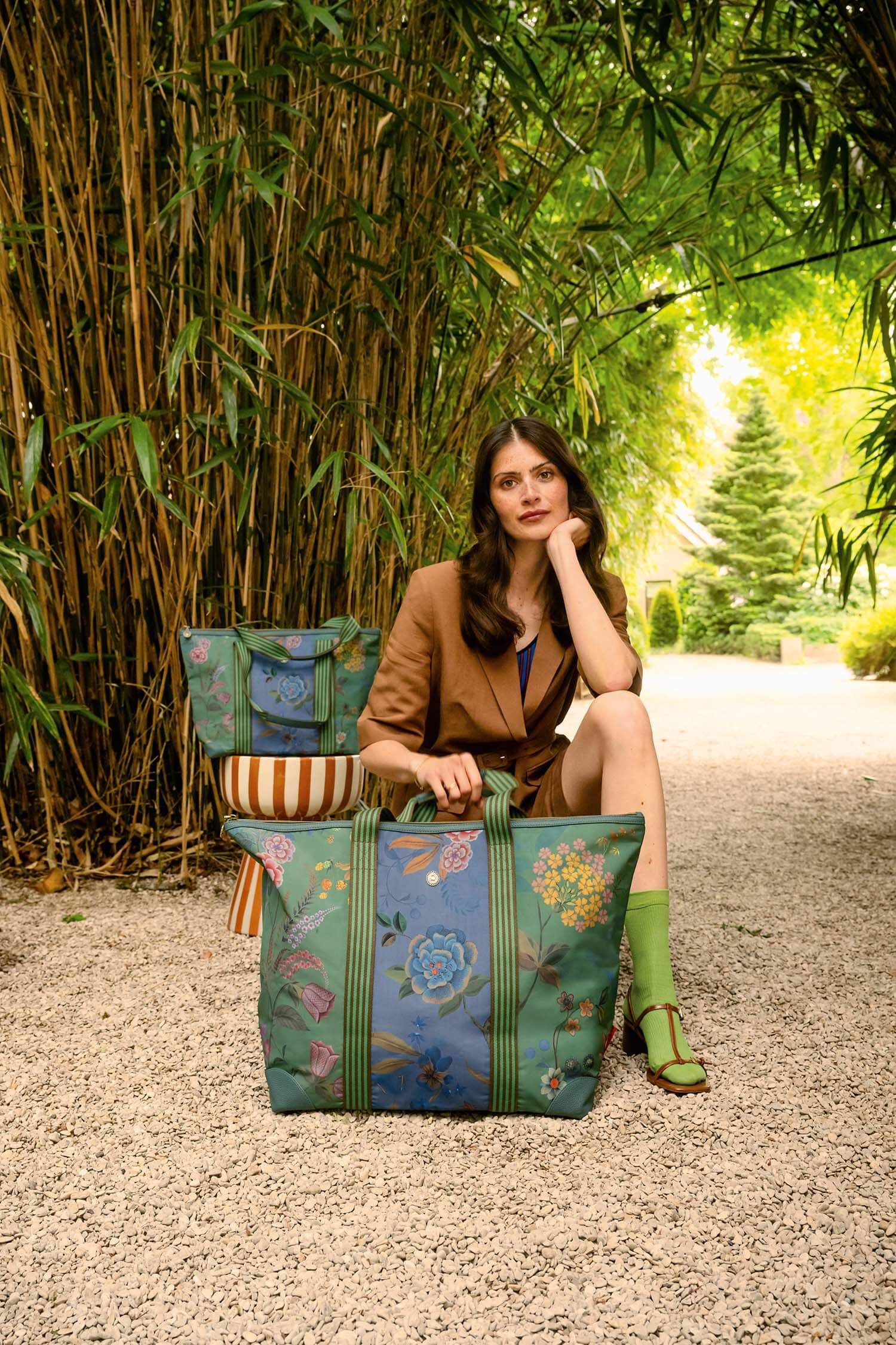 Taška velká - Tilda Large Bodhi Flower - Pip Studio (zelená)