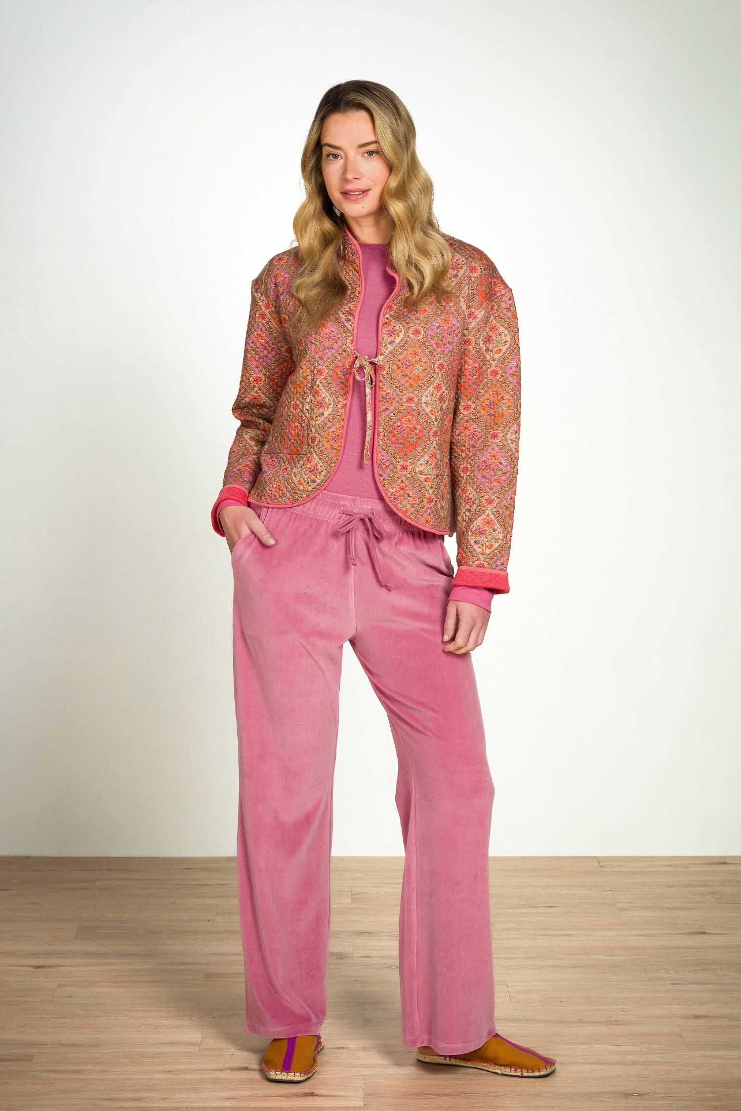 Dlouhé sametové kalhoty Britta Pink - Pip Studio