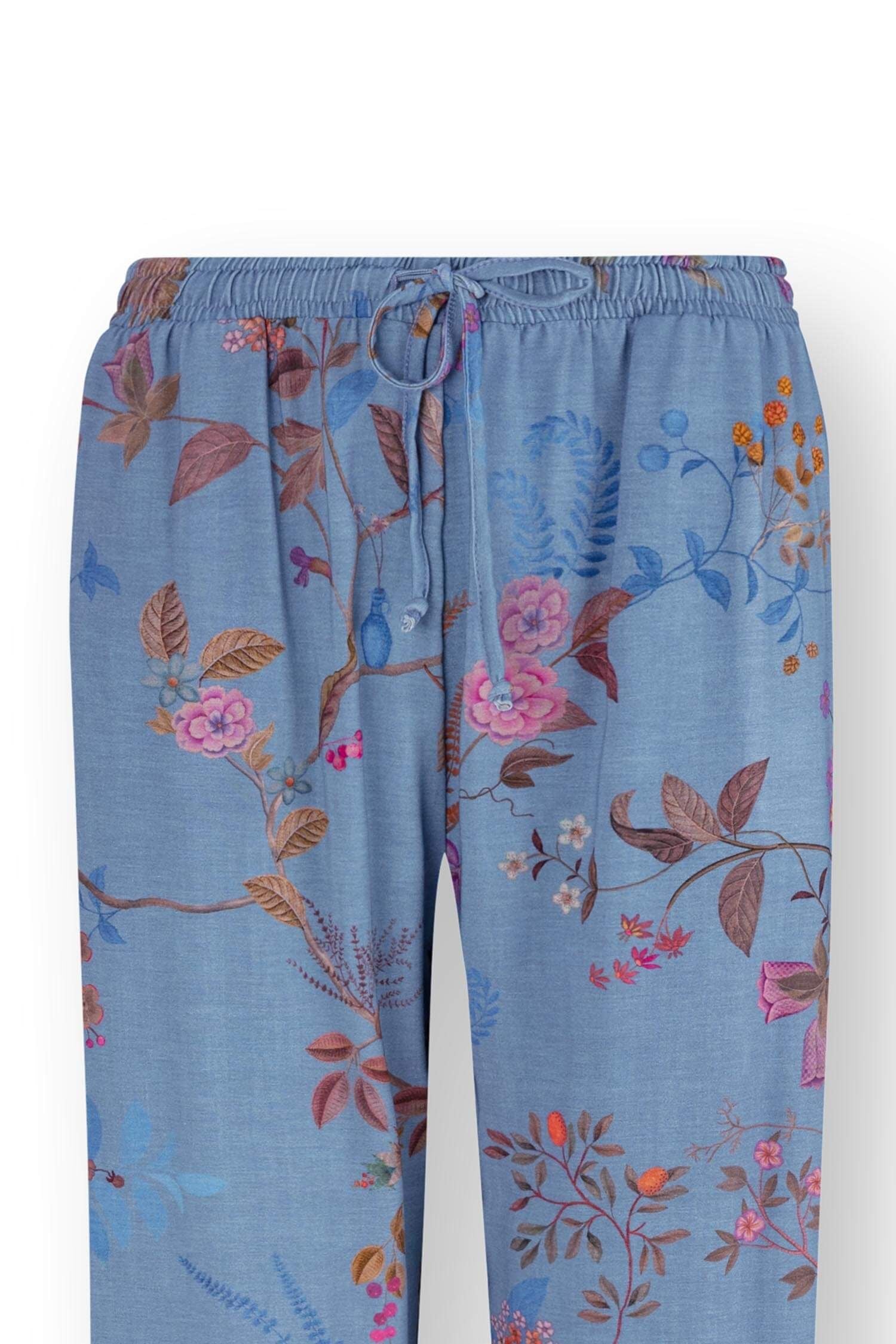Dlouhé kalhoty Belin Bodhi Flower Blue - Pip Studio