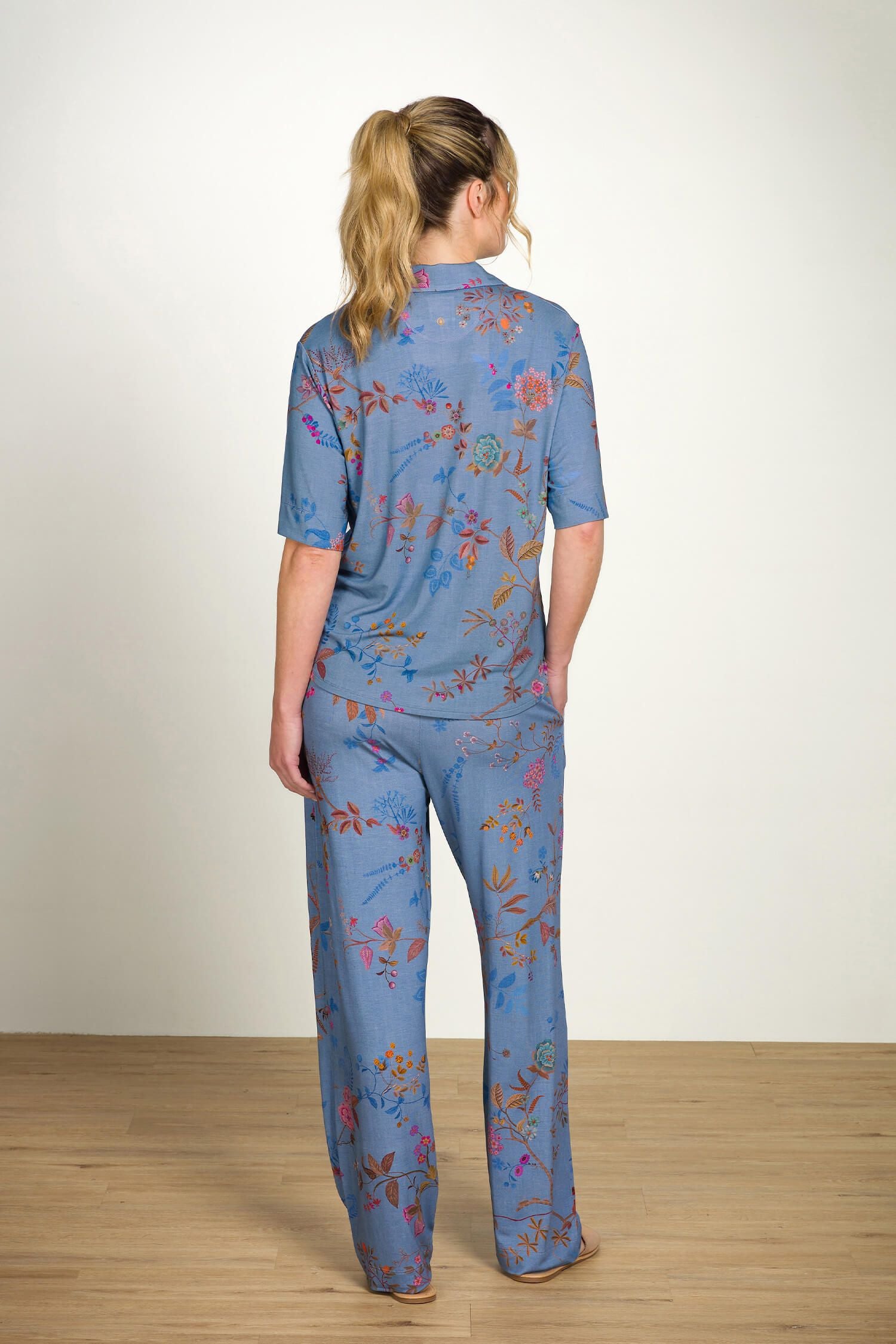 Dlouhé kalhoty Belin Bodhi Flower Blue - Pip Studio