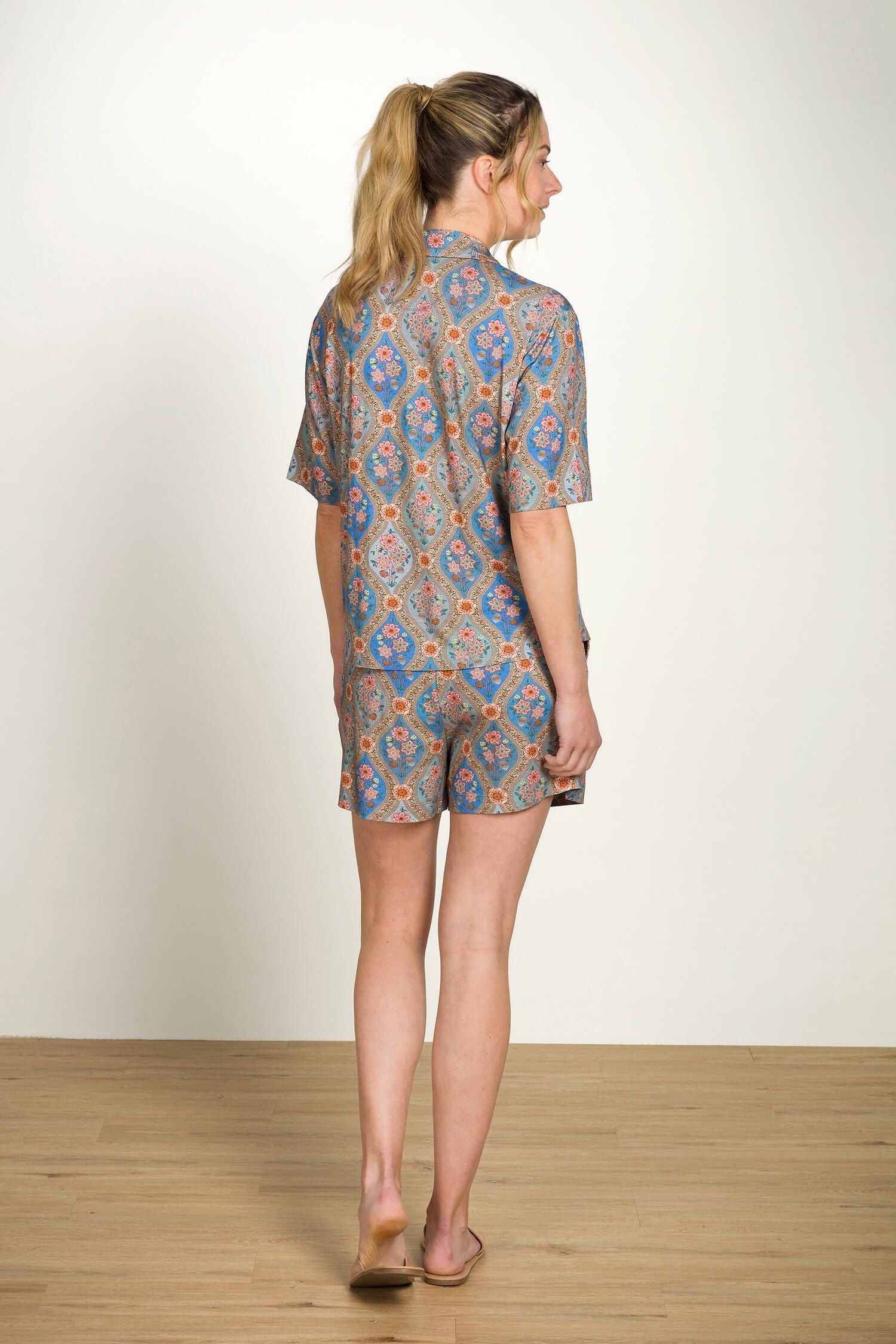 Ornamento Blue short bob trousers