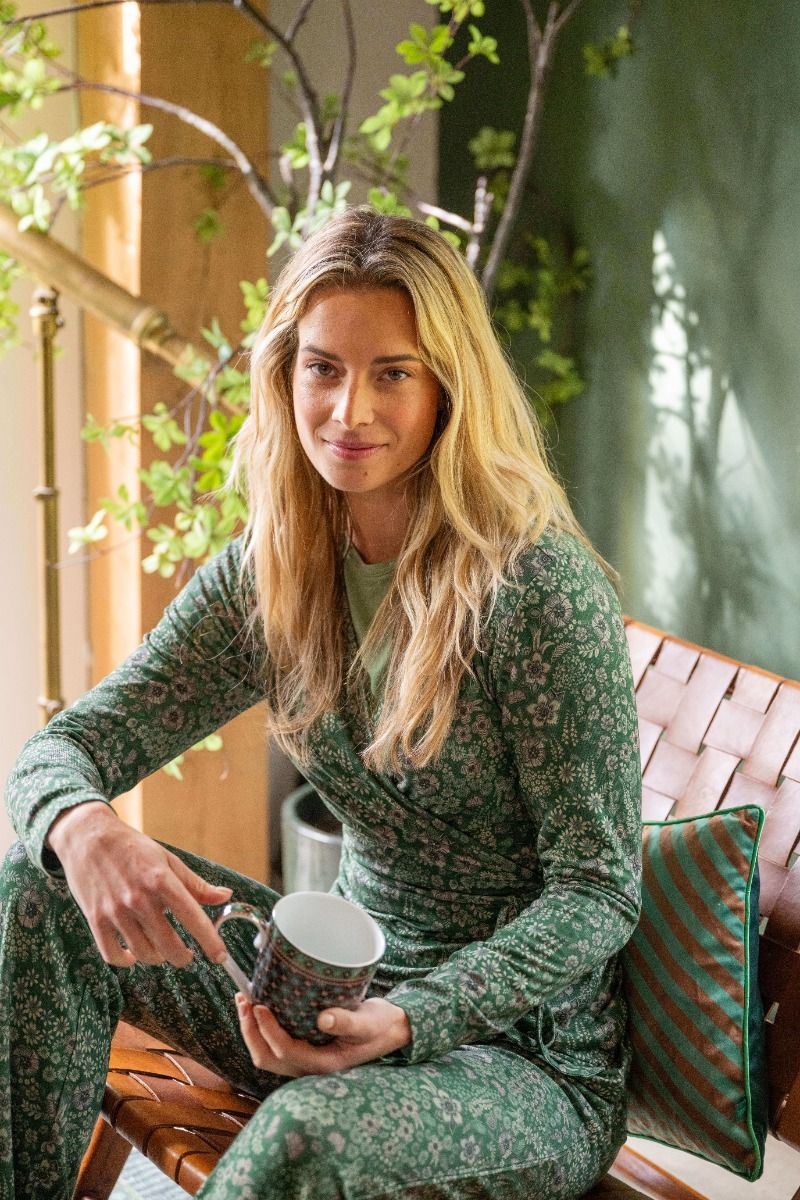 Triko s dlouhým rukávem Teagan Vest – Daisy Dreams Green - Pip Studio