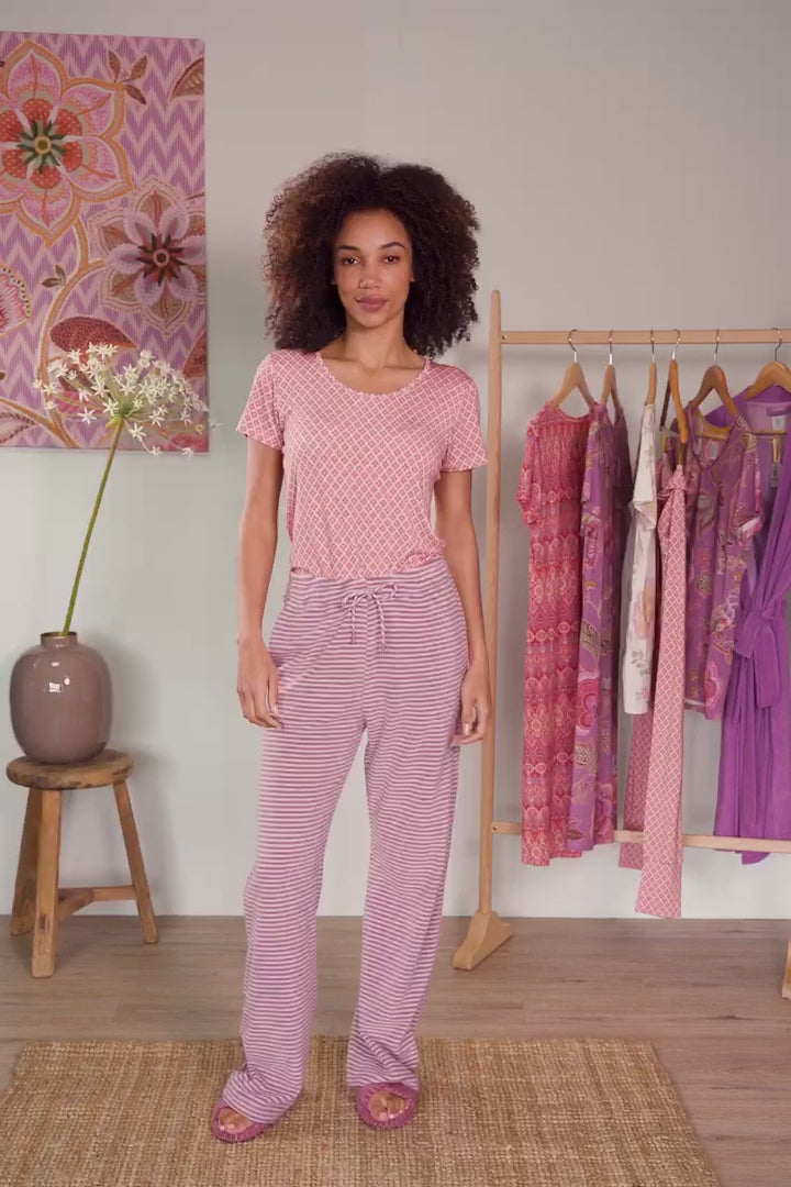 Britta Lange Hose – Lila mit kleinen Sumo-Streifen