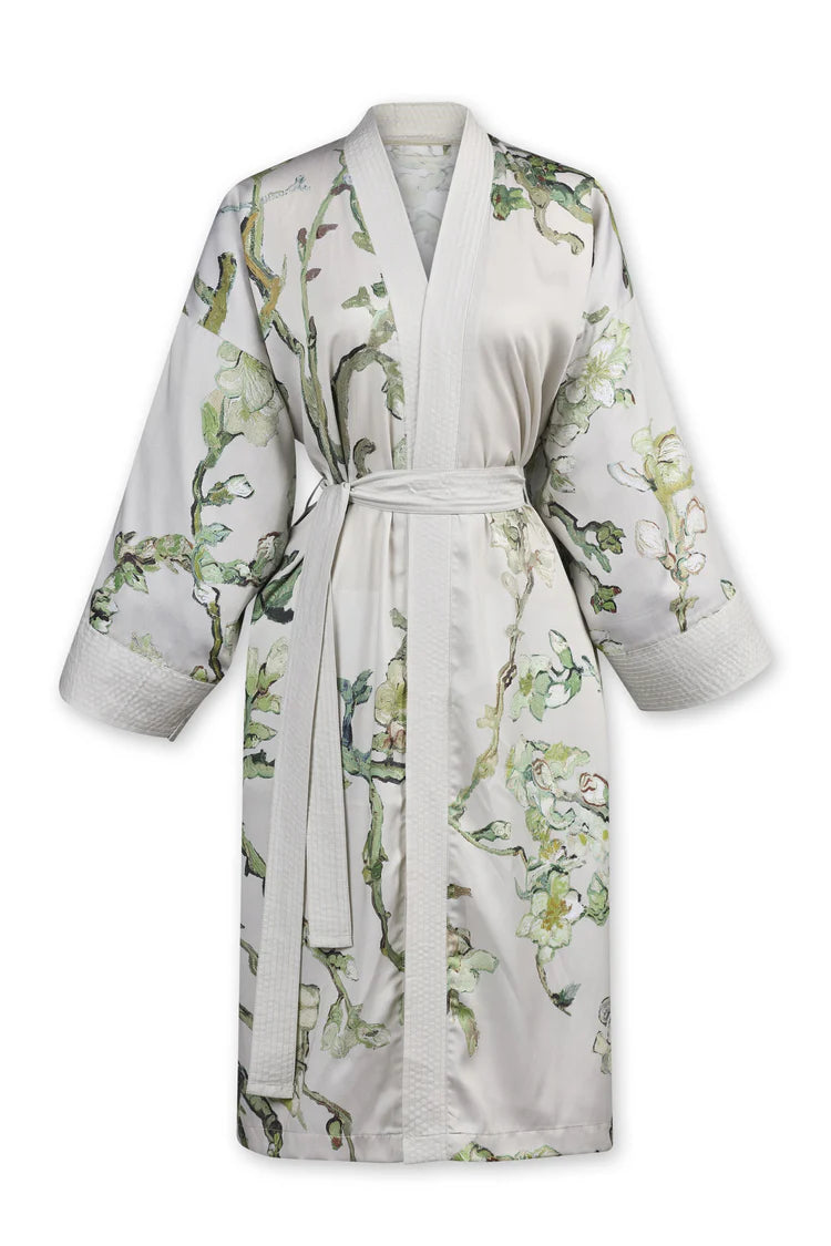 Van Gogh Satin Kimono Sakura Blue